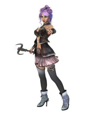 bir kadın savaşçı 3d cg render