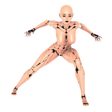 3d cg işleme bir kadın robot