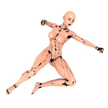 3d cg işleme bir kadın robot