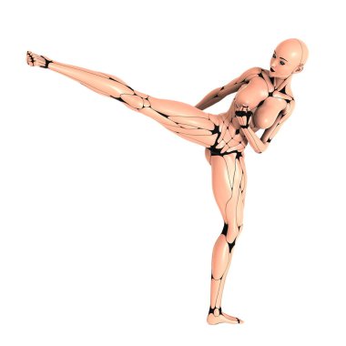 3d cg işleme bir kadın robot