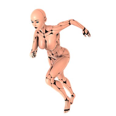 3d cg işleme bir kadın robot