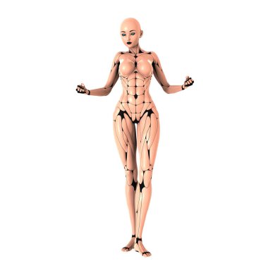 3d cg işleme bir kadın robot