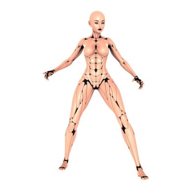 3d cg işleme bir kadın robot