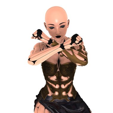 3d cg işleme bir kadın robot