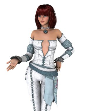 genç bir kadının 3d cg işleme