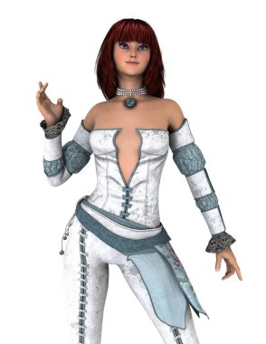 genç bir kadının 3d cg işleme