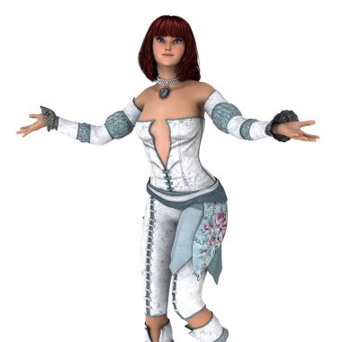 genç bir kadının 3d cg işleme