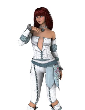 genç bir kadının 3d cg işleme