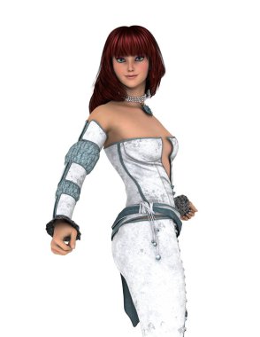 genç bir kadının 3d cg işleme