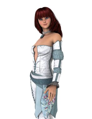 genç bir kadının 3d cg işleme