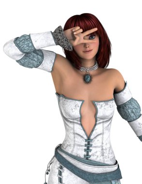 genç bir kadının 3d cg işleme