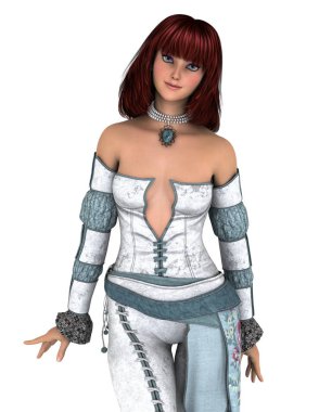 genç bir kadının 3d cg işleme