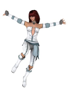 genç bir kadının 3d cg işleme