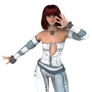 genç bir kadının 3d cg işleme