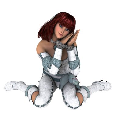 genç bir kadının 3d cg işleme