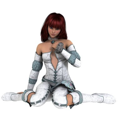 genç bir kadının 3d cg işleme