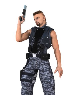 bir savaşçının 3d cg işleme