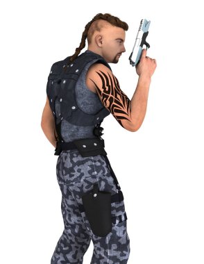 bir savaşçının 3d cg işleme