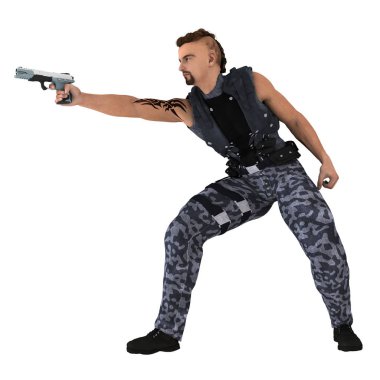 bir savaşçının 3d cg işleme