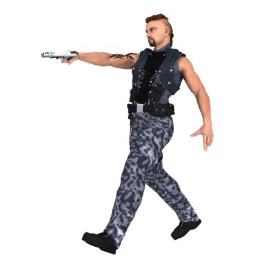 bir savaşçının 3d cg işleme