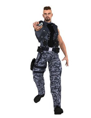 bir savaşçının 3d cg işleme