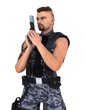 bir savaşçının 3d cg işleme