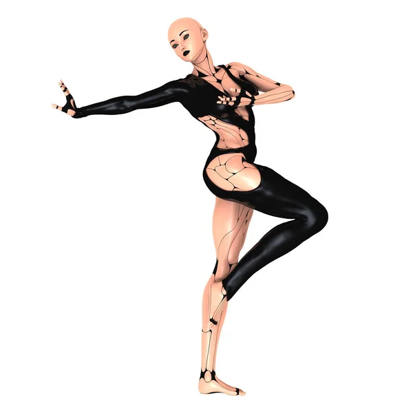 Renderowania 3D cg kobiece robota — Zdjęcie stockowe