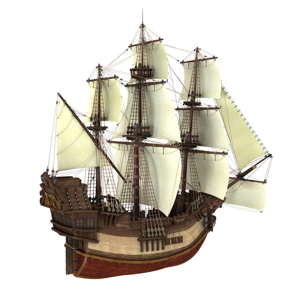 bir yelkenli tekne 3d cg render