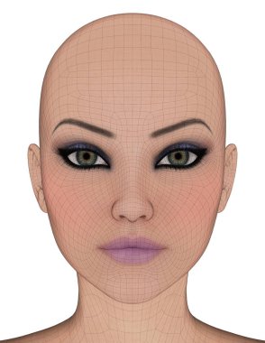 3d cg işleme bir kadın yüz