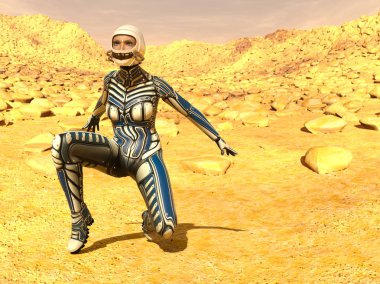 3d cg işleme süper bir kadın