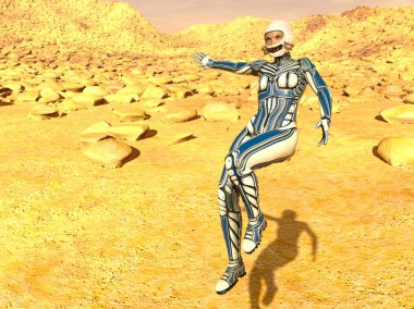 3d cg işleme süper bir kadın