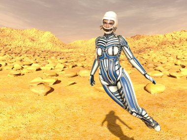 3d cg işleme süper bir kadın