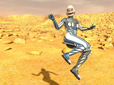 3d cg işleme süper bir kadın