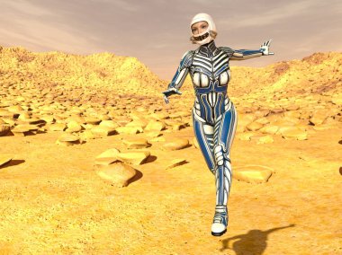 3d cg işleme süper bir kadın