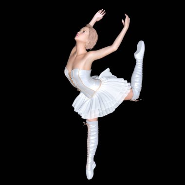 bir balerin 3d cg render 