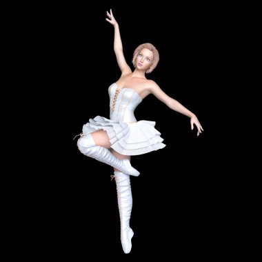 bir balerin 3d cg render 