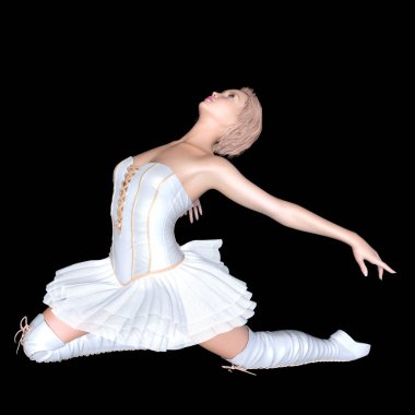 bir balerin 3d cg render 