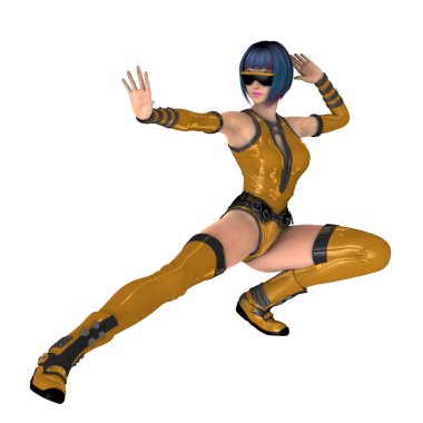 3d cg işleme süper bir kadın