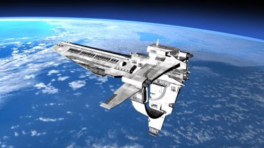 bir uzay gemisi 3d cg render
