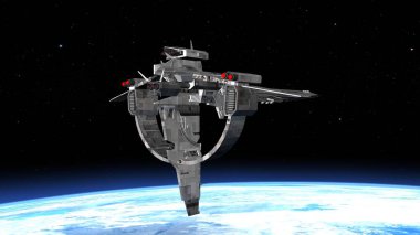 bir uzay gemisi 3d cg render