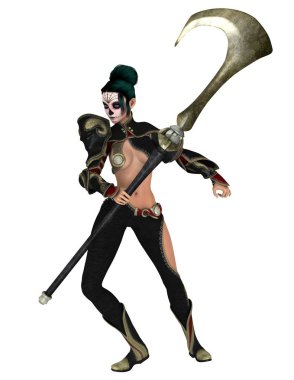 bir kadın şövalye 3d cg render