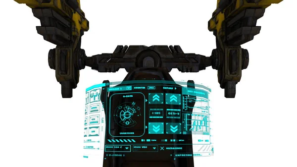 3D CG renderização de um monstro mecânico — Fotografia de Stock