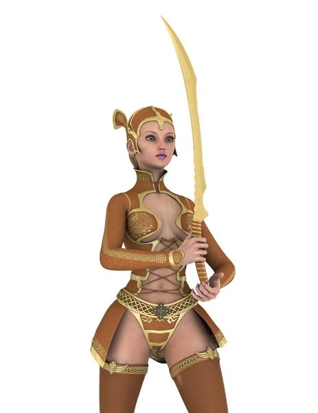 3D cg Darstellung eines weiblichen Ritters — Stockfoto