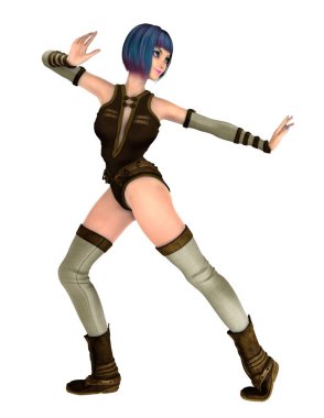 bir kadın Android 3d cg işleme