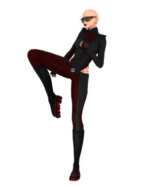 kadın bir cyborg 3d cg render