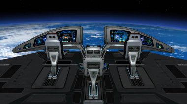 bir uzay gemisi 3d cg render