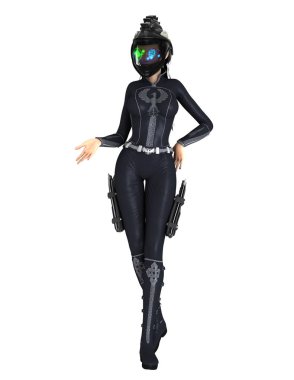 bir kadın savaşçı 3d cg render