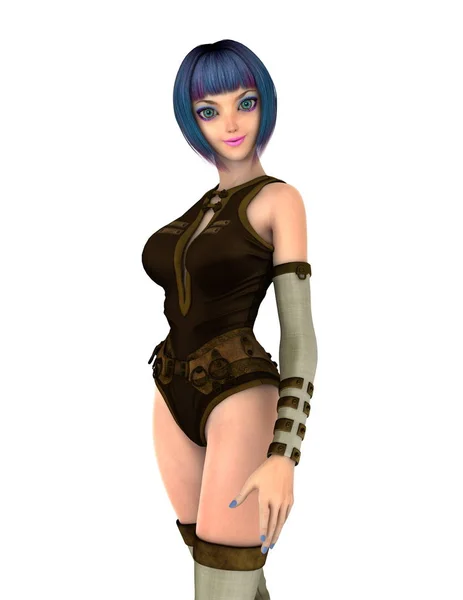 3D-cg-Darstellung eines weiblichen Androiden — Stockfoto