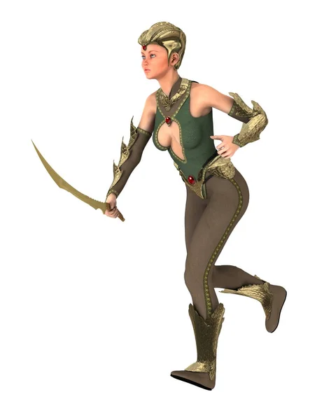 3D CG rendering of a female knight — Stock Photo, Image