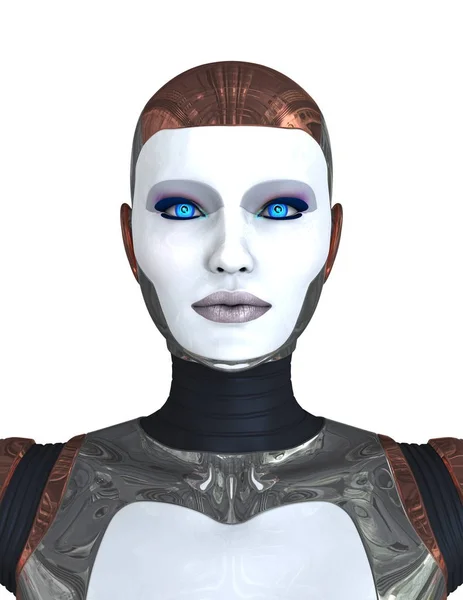 Rendering 3D CG di un androide femmina — Foto Stock